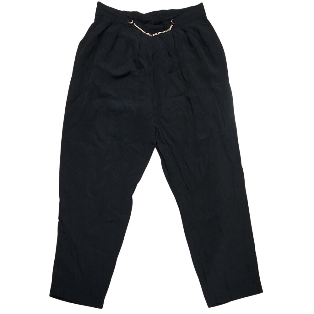 Vintage 90s Gold Chain Edgy Dark Academia Preppy Baddie Tapered Pant Black Large